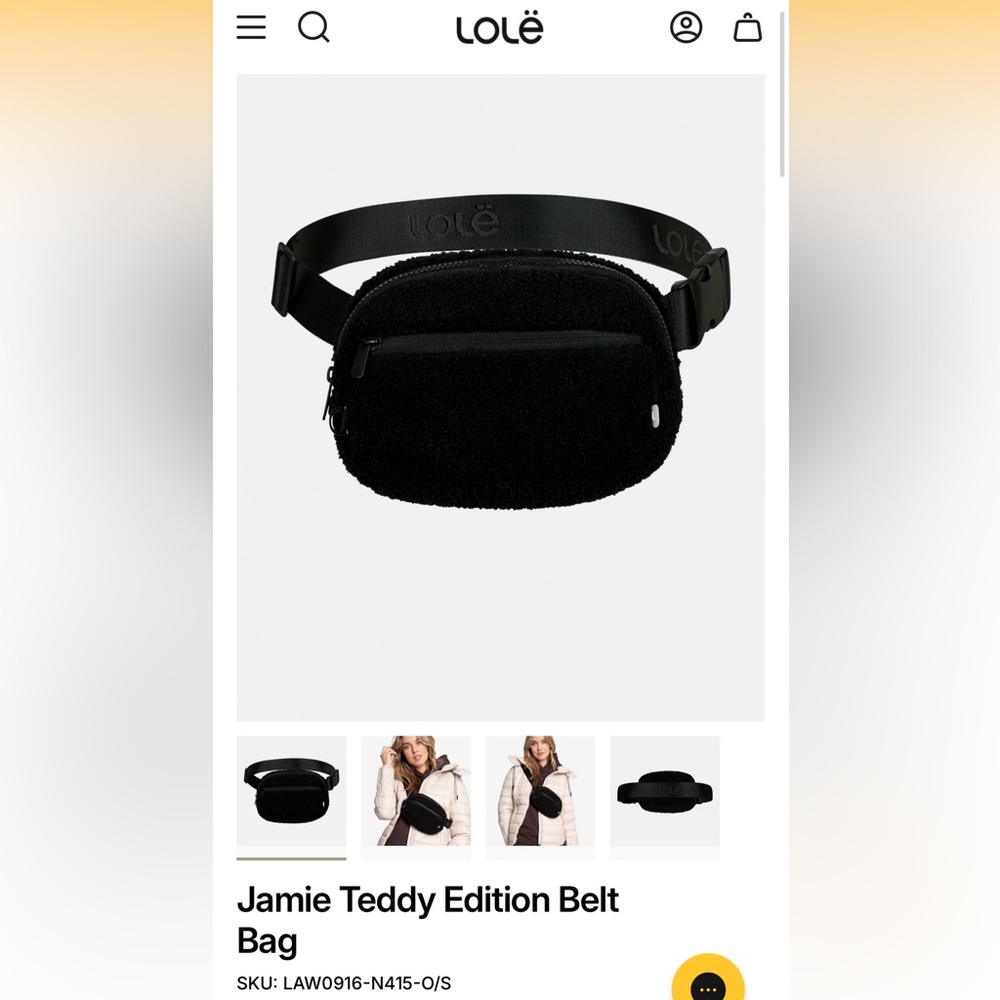 Lole Black Sherpa Belt Bag